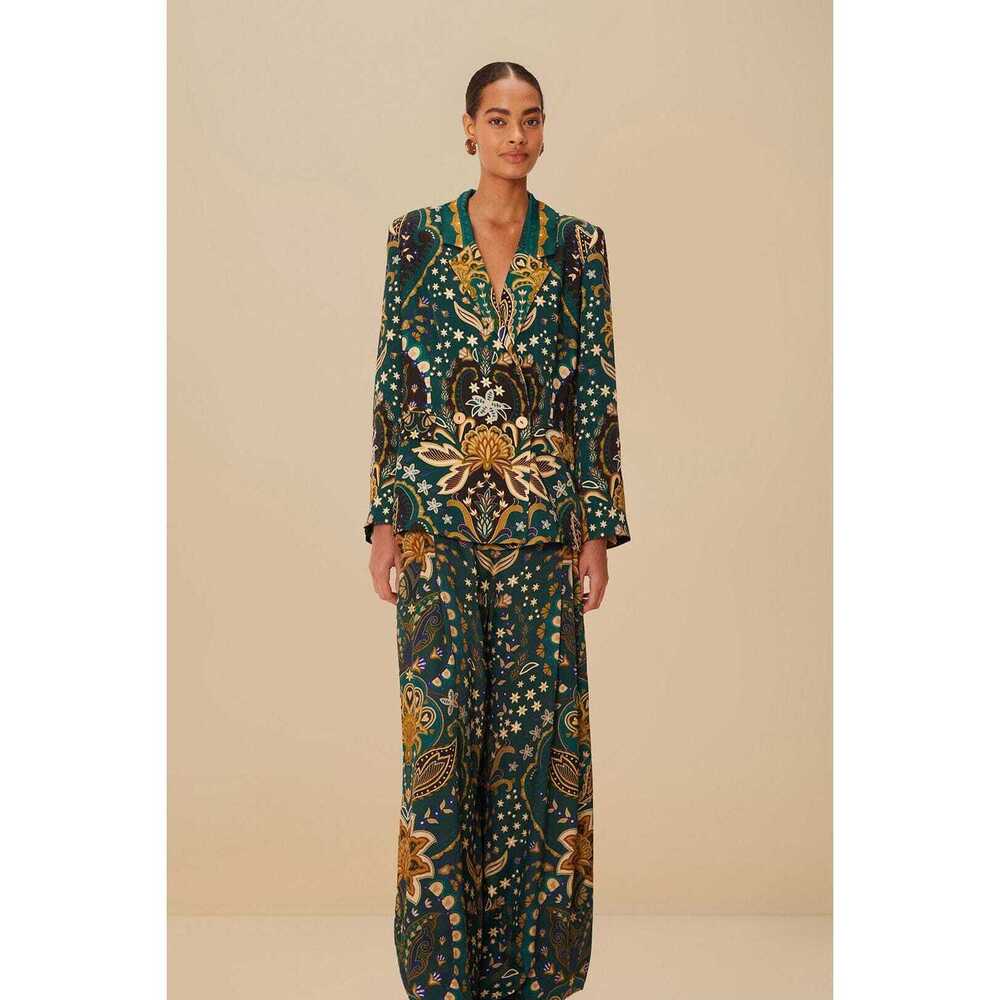 Farm Rio Black Jaipur LENZING™ ECOVERO™ Viscose Flare Pants